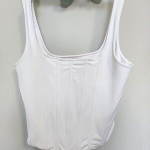 Womens Express Body Contour Corset Compression Crop Tank Top Shirt